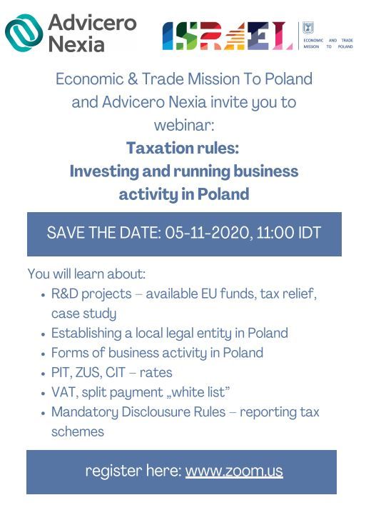 izrael - 5.11 - Taxation rules - Investing and running business activity in Poland