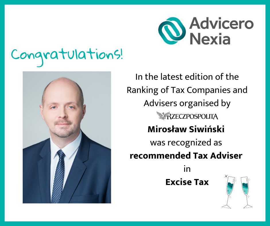 Mirek rzepa ranking - Advicero Nexia once again got distinction in prestigious rankings of Tax Advisory Companies for the year 2021